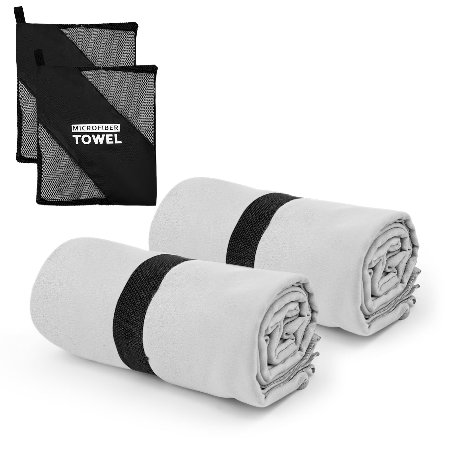 Yaozoon Camping Towel Microfiber 2 Pack S Size Quick Dry Lightweight for Travel Face Hand Neck Running Gym Cycling Fitness Golf Tennis Sweat Towels(