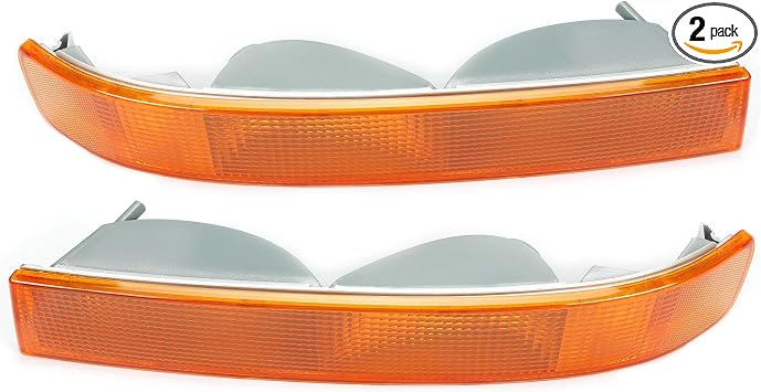 Corner Light Pair Parking Turn Signal Lamp Plastic Front Left Right Driver Side Passenger for Chevy for GMC for Savana 3500/2500/1500 Amber-Lens