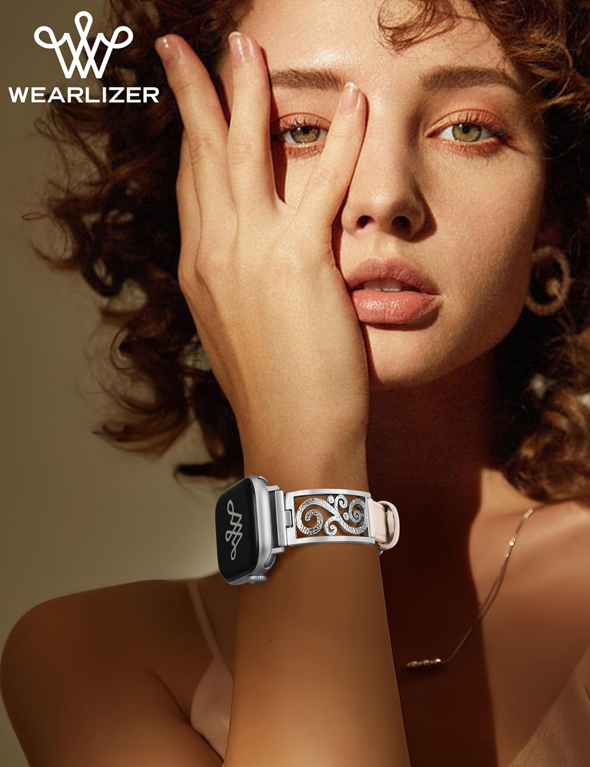 Wearlizer Slim Leather Band Compatible with Apple Watch Bands Women 41/40/38/42/44/45/46/49mm, Dressy Fancy Thin Designer Vintage Filigree Strap for iWatch Series 11 10 9 8 7 6 5 4 3 SE/Ultra 3 2 1