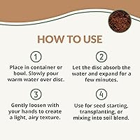 Vista 3 de Discos de fibra de coco (paquete de 50 unidades de 1.378 in) – Discos de inicio de semillas de coco orgánico – Suelo de plántulas de fibra de coco