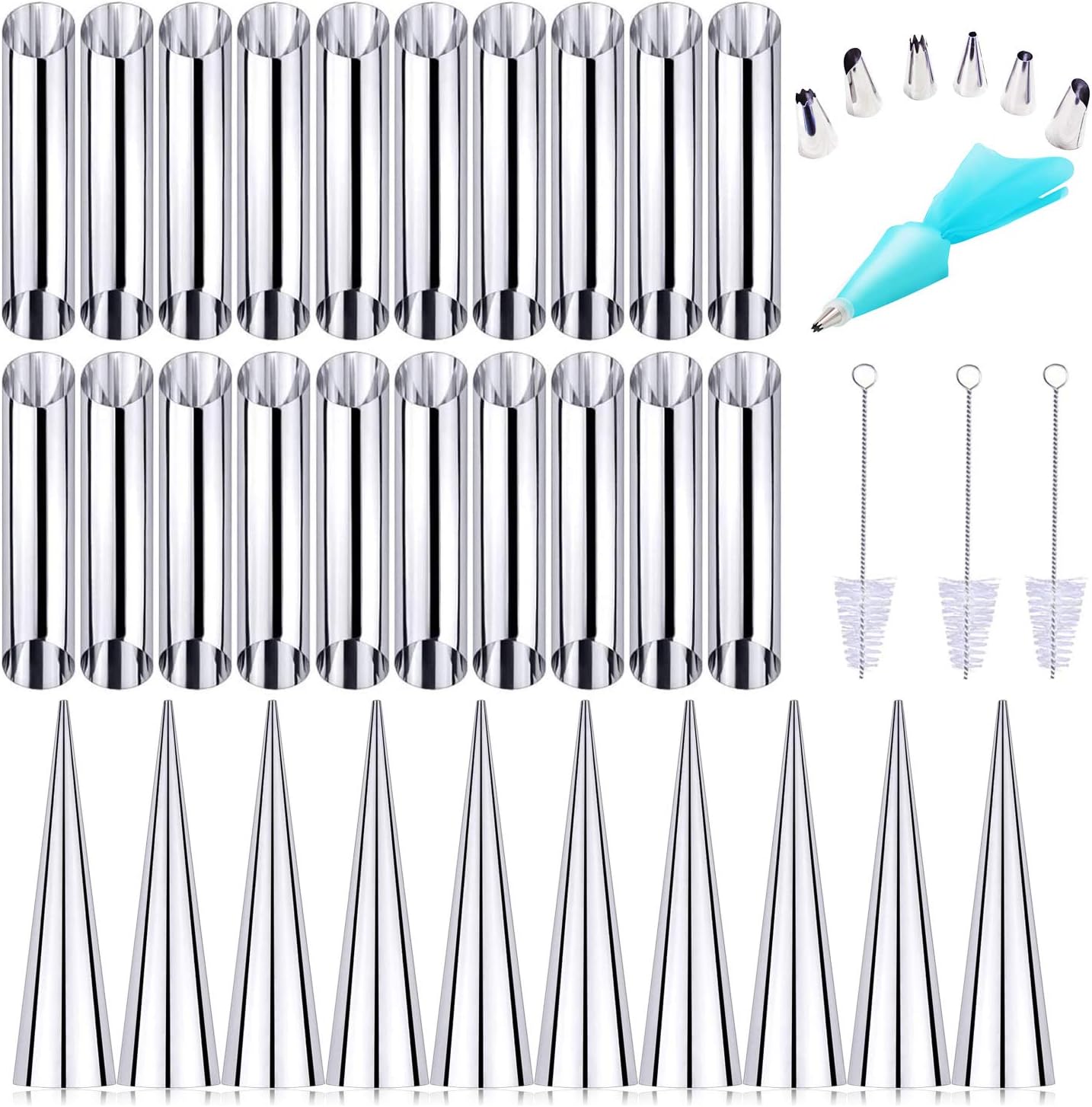 26 PCS Cannoli Tubes, Woohome Stainless Steel Cannoli Forms