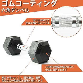 Amazon | RITFIT PVC製 六角型ダンベル5kg/10kg/15kg/20kg/25kg 筋トレ