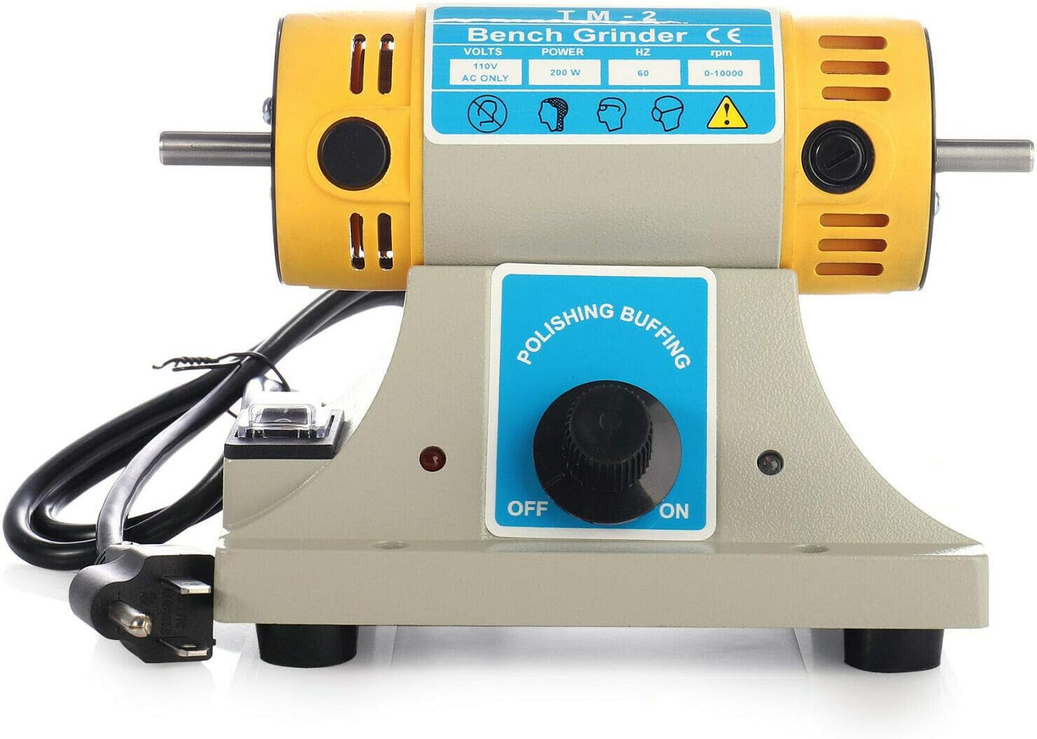 JIAN YA NA Jewelry Rock Polishing Buffer Machine 110V 350W TM-2 Bench Lathe Polisher