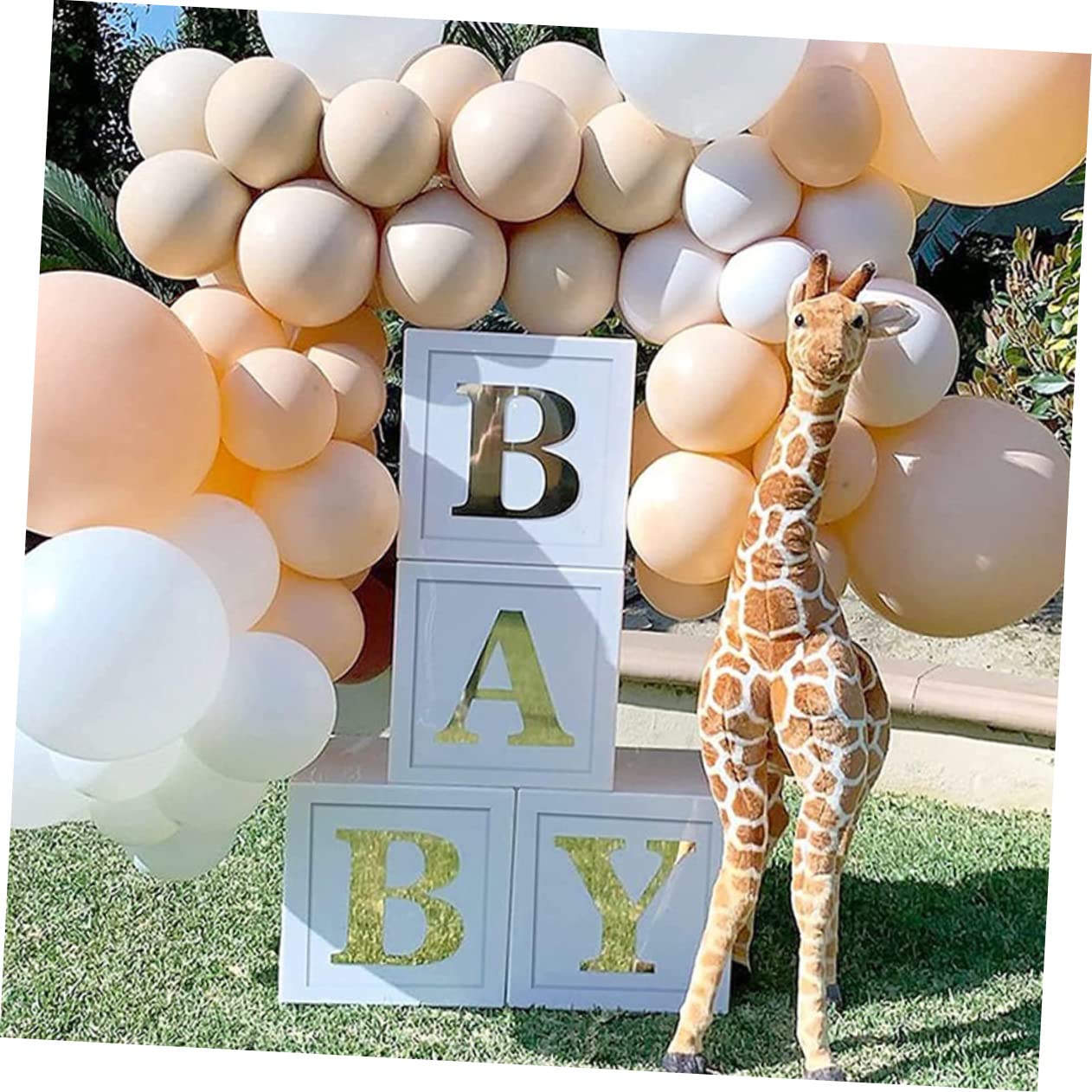 1ensemble Décorations De Shower pour Garçon Boîtes à Ballons avec Lettres Et Alphabet pour Fête De Genre Et Anniversaire