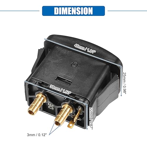 Miniatura 7 de uxcell Interruptor de activación con resorte de aire para coche para camión ABS eléctrico Cabina Ride Interruptor de control de suspensión Push to