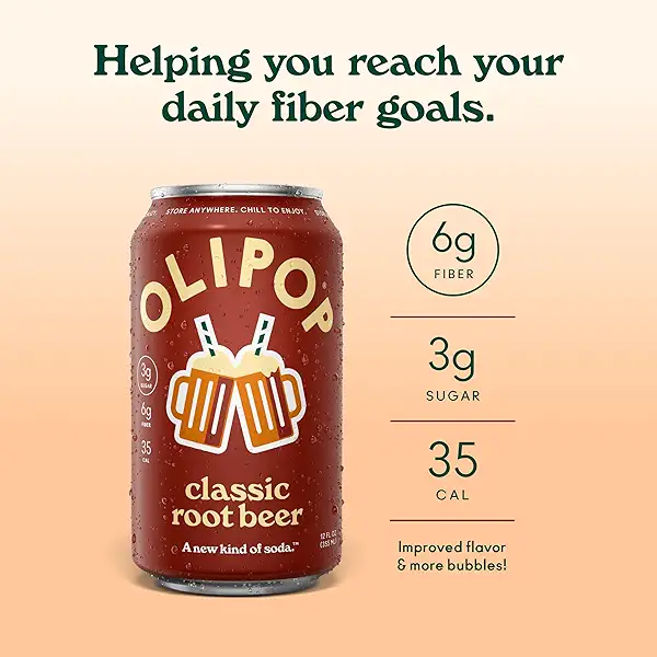 OLIPOP Prebiotic Soda Pop, Classic Root Beer, Prebiotics, Botanicals, Plant Fiber, 12 fl oz (4 Cans) 3