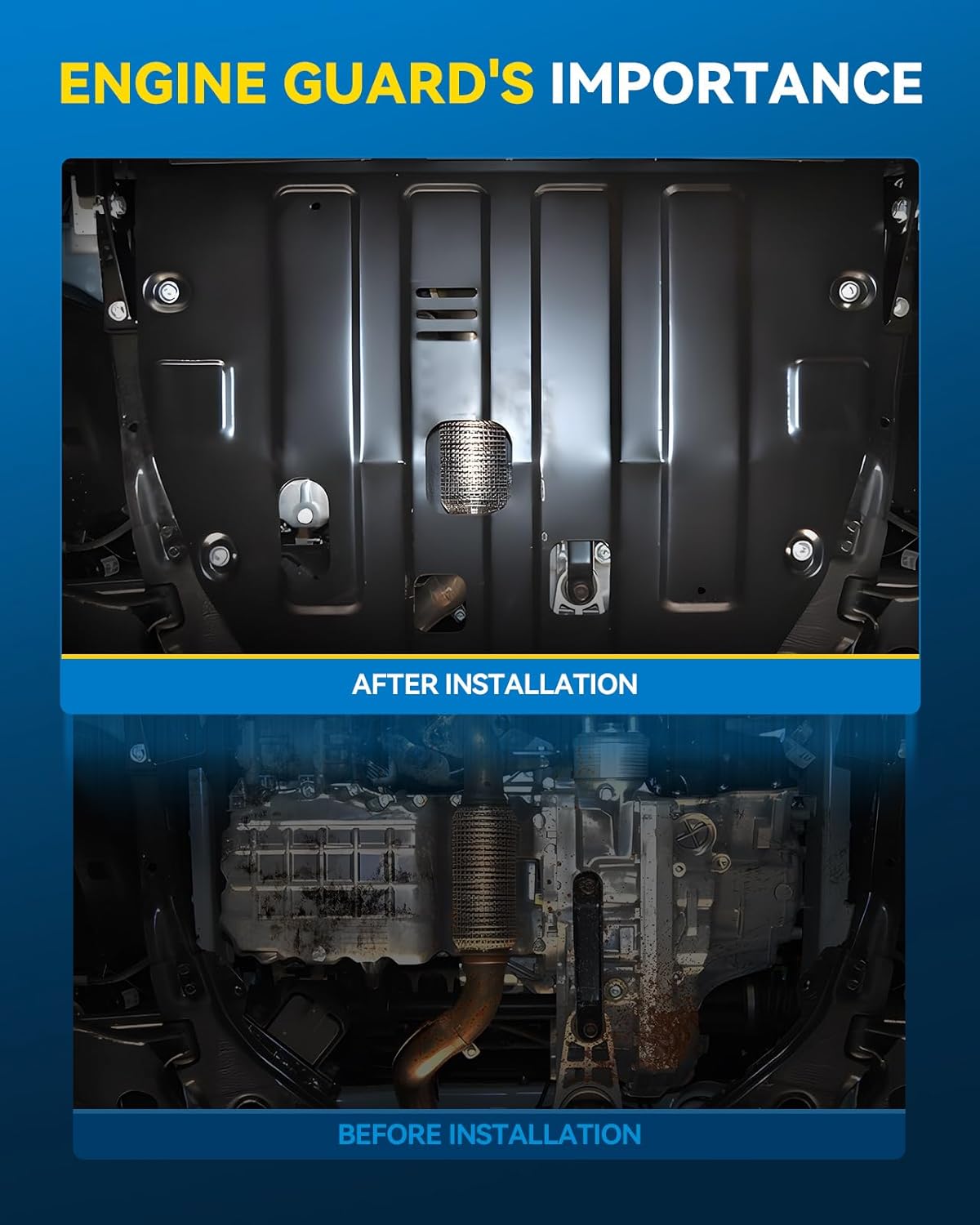 PHILTOP Front Lower Engine Splash Shield Under Cover Compatible with 2015-2018 Ford Focus 2.0L/2.0T Replacement for F1EZ17808A