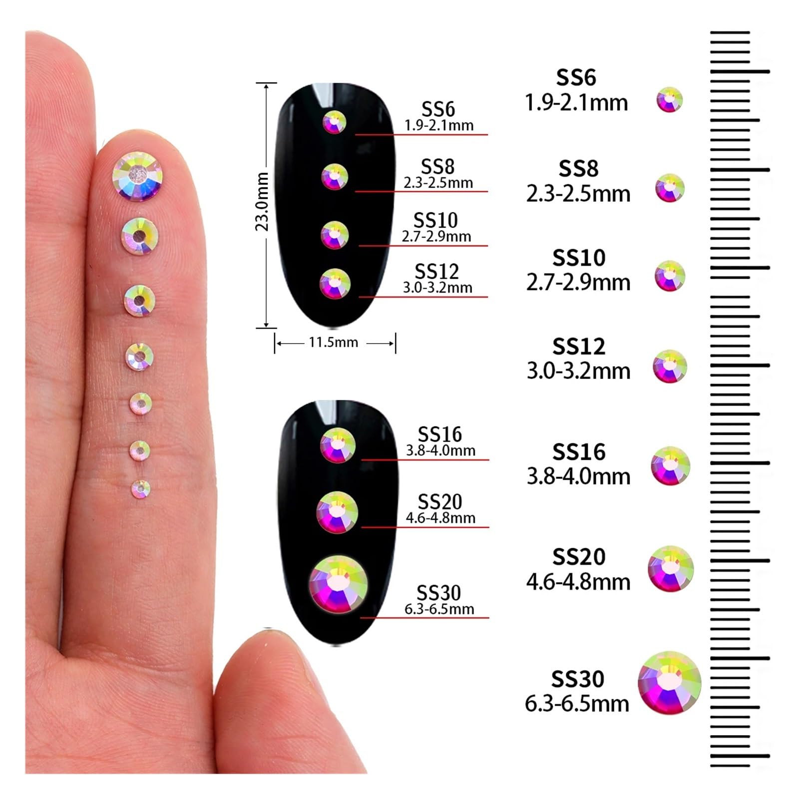 Hotfix Strasssteine Glitter Glas Hotfix Strass Flatbase Kristall Hochzeit Kleid Decration Diamant for Nagel Kunst(Light Pink,SS20-1440Pcs)