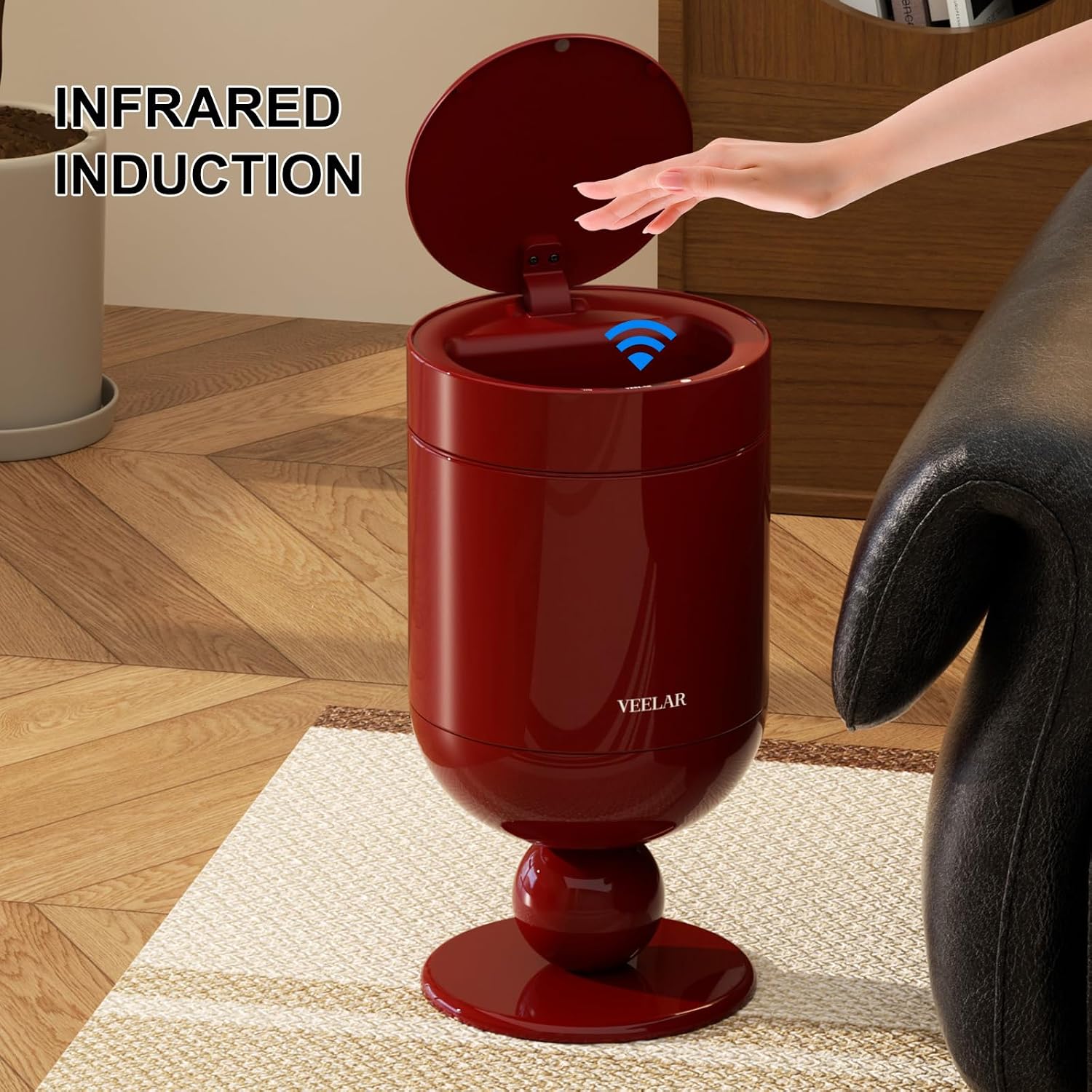 5.3 Gallon Automatic Trash Can Motion Sensor Trash Can with Soft-Close Lid