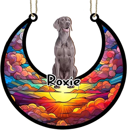 Vista 292 de LOVELYPOD Adorno de Navidad personalizado de perro pastor alemán, atrapasoles conmemorativo, adorno de Navidad de pastor alemán con nombre, pérdida