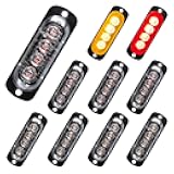 Sidaqi 10PCS Amber Red 4-LED Trailer lights Surface Mount Clearance Lights Side Marker Lights Waterproof LED Trailer Marker Lights for Truck Boat RV Tractor Motorcycle Van Front Rear 12-24V
