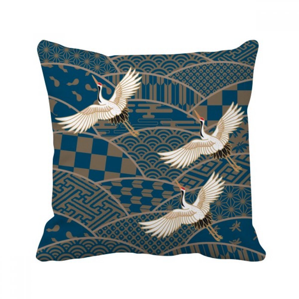 Coussin géométrie et grues 40x40 cm multicolore pour décoration de canapé