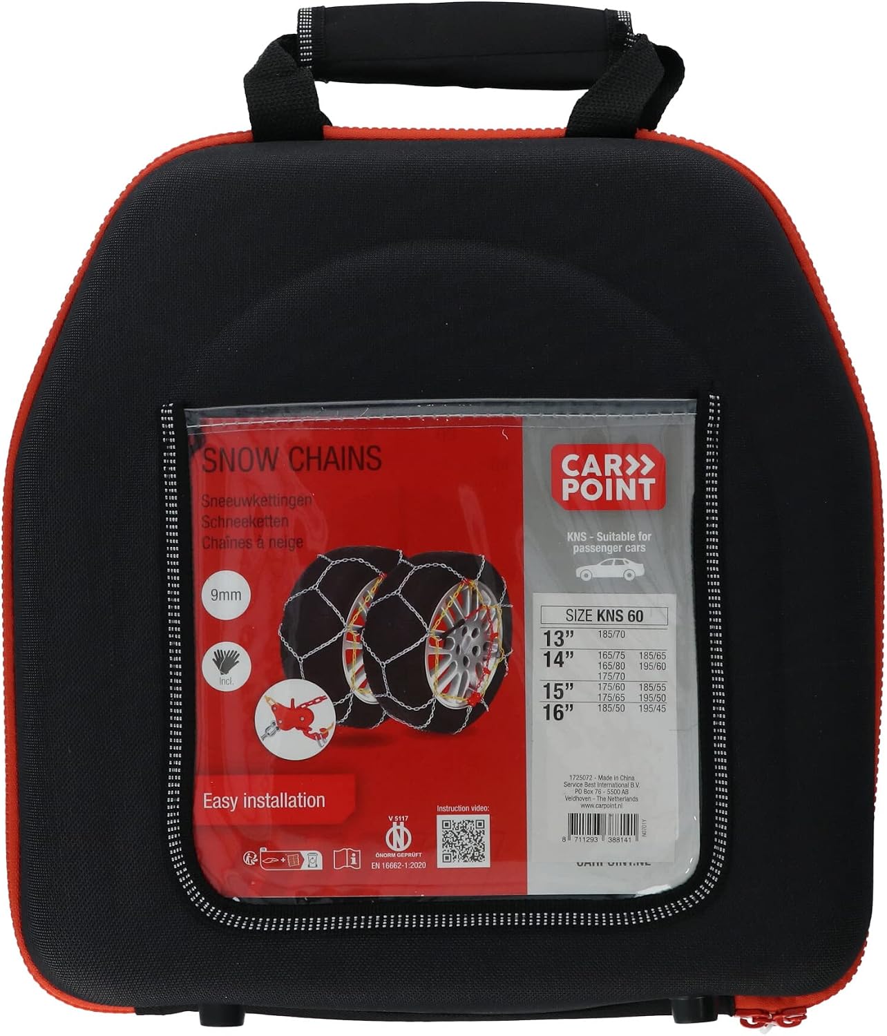 Carpoint 1725072 Snow Chains with Assembly Instructions with Storage Bag