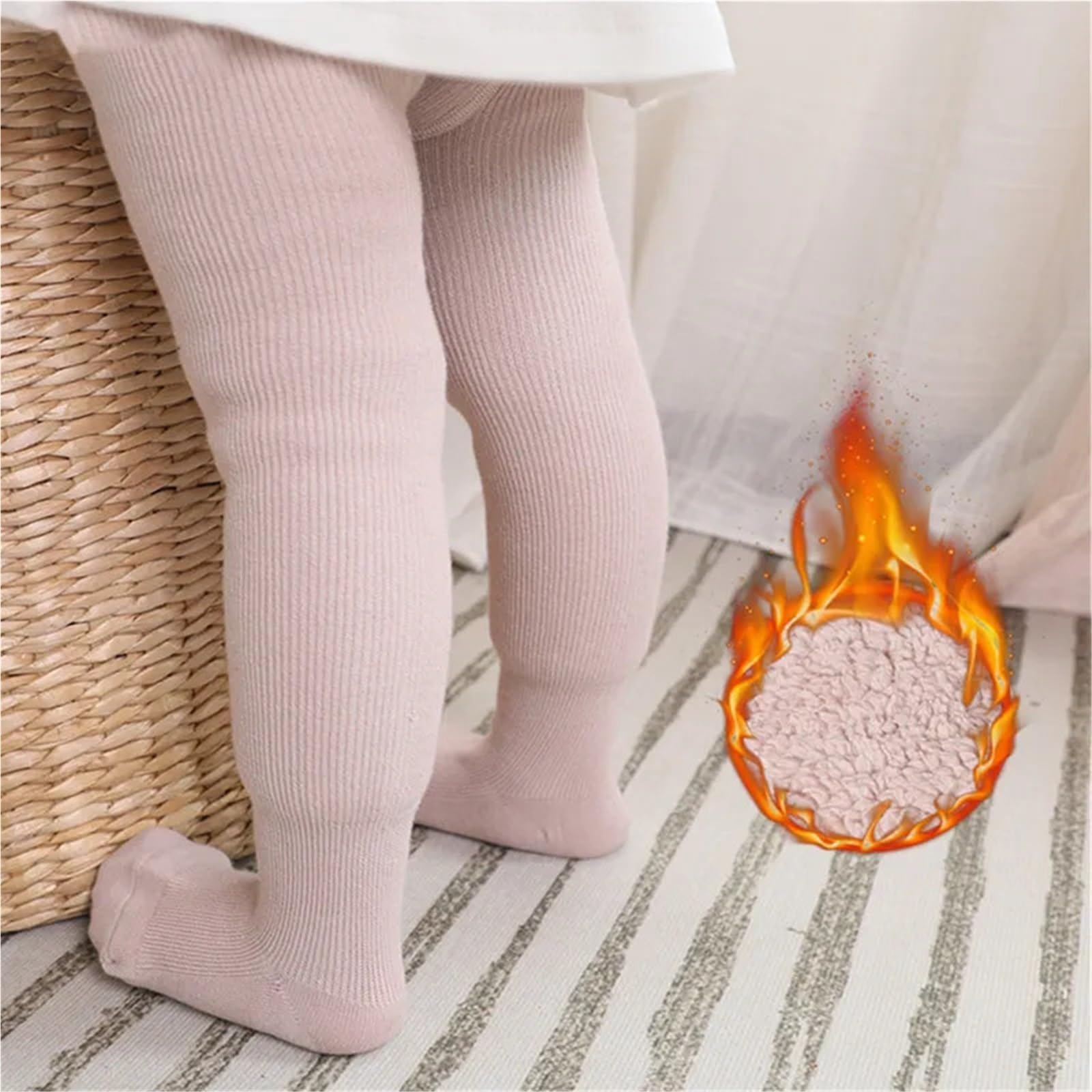 Collant Invernali for Bambini for Ragazze - Collant for Bambini in Cotone Spesso Snow Keep Warm Leggings for Bambini Piccoli e Neonati(Khaki,4-6Years(M))