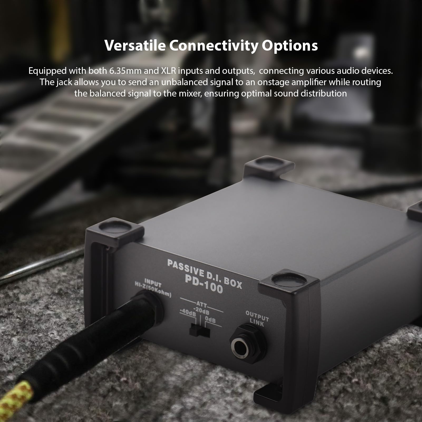 Btuty Unità DI-Box passiva a 1 canali Eliminatore di ronzio 1/4 '' strumento Direct Box a XLR Impedenza professionale Trasforma Isolatore Audio DI Direct Box