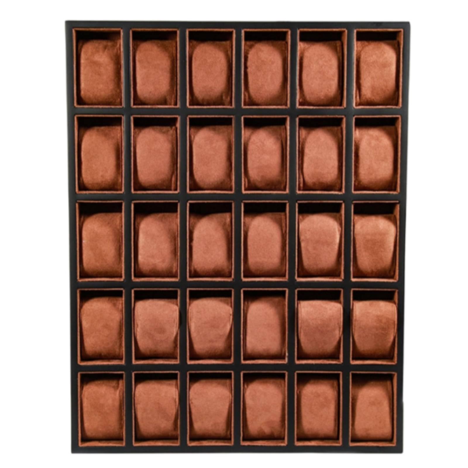 Organizador Relojes con 30 Compartimentos con Cojines Suaves y Estructura Piezas en Mostrador