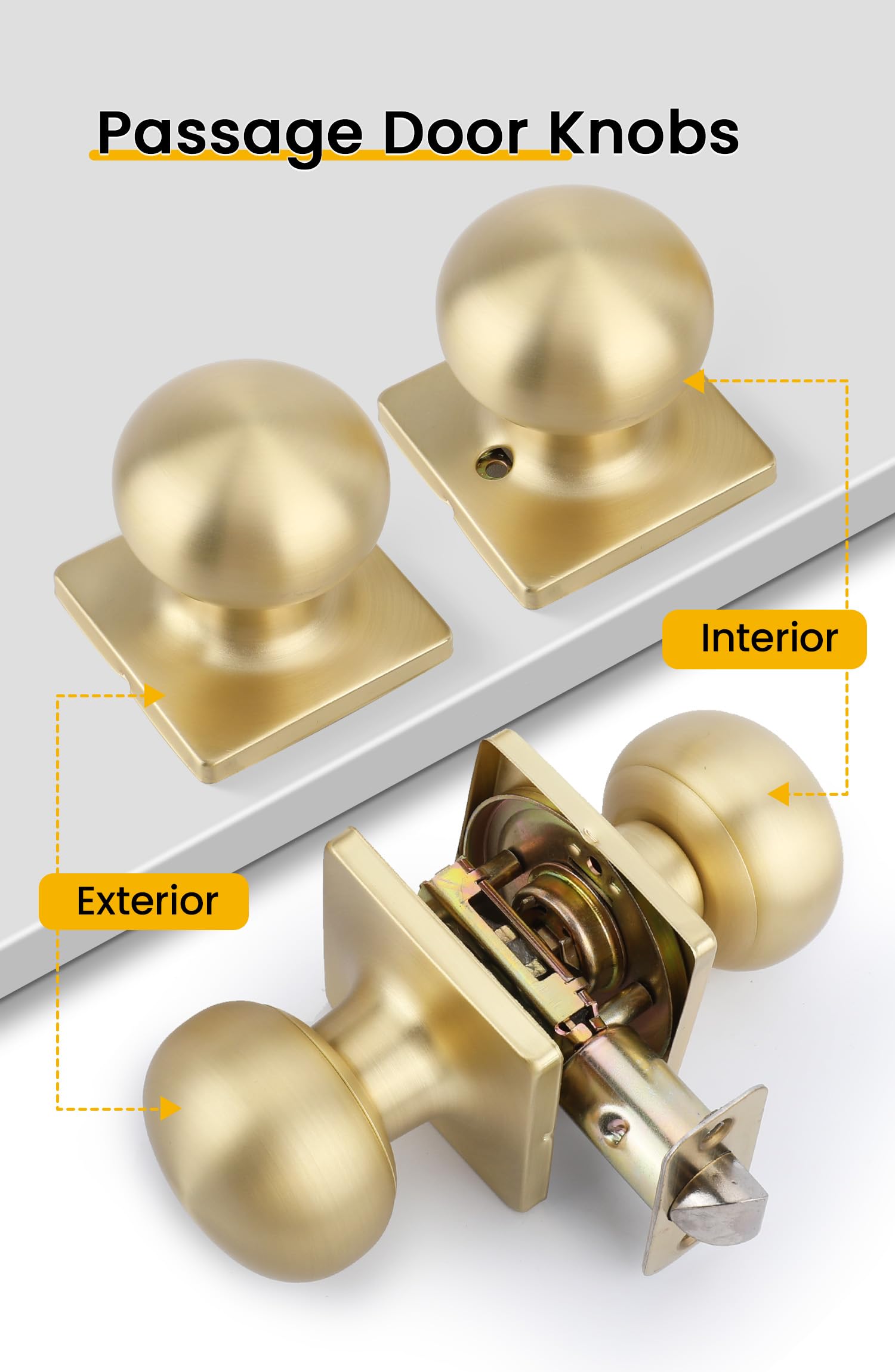 Merriway BH05184 Lot de 4 boutons de porte en hêtre percé
