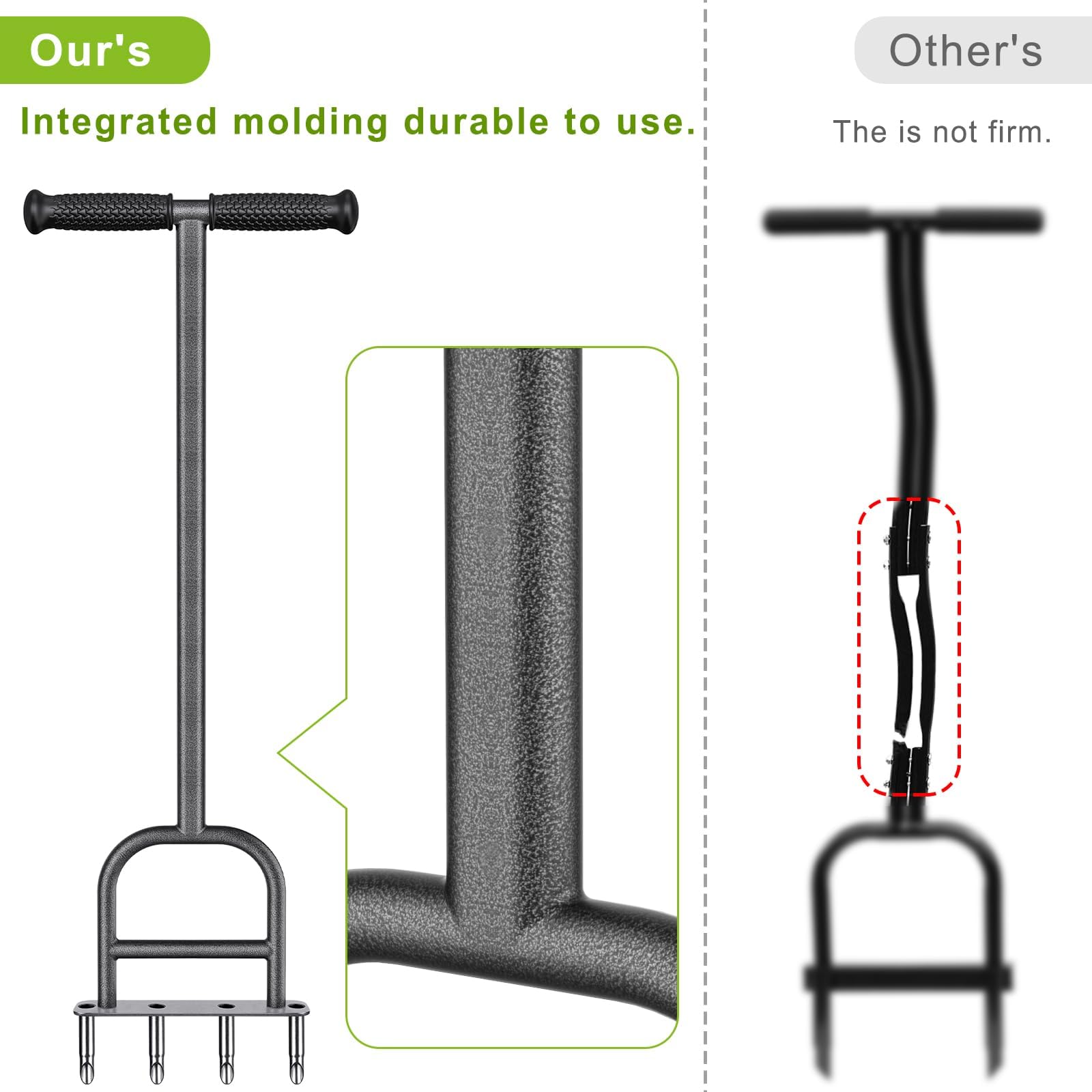 BeneLabel Gazonbeluchter, Gras Holle Tand Beluchting Tool Lange BeneLabel Gazonbeluchter, Gras Holle Tand Beluchting Tool Lange