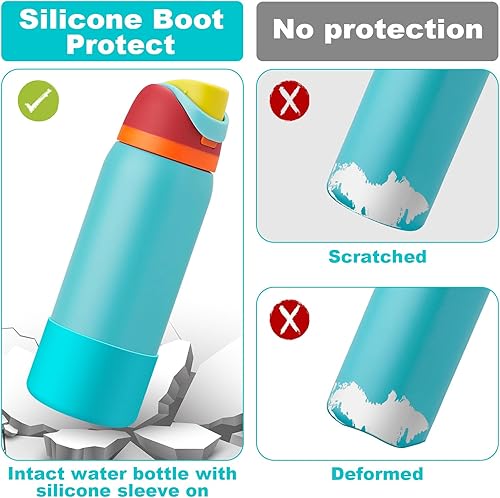 Vista 278 de 2PCS Silicone Water Bottle Boot for Owala 24oz 32oz 40oz, Anti-Slip Protective Sleeve Bottom Bumper Protector for FreeSip, Twist, and Flip Stainless