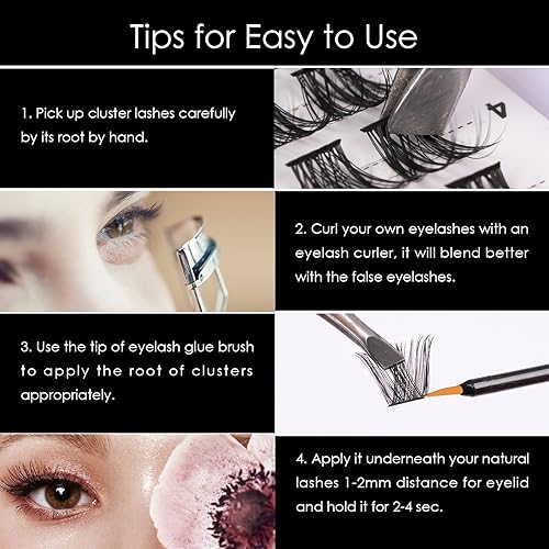 Miniatura 6 de 144 racimos de pestañas individuales, extensiones de pestañas postizas, extensiones de pestañas postizas para bricolaje, extensiones de pestañas