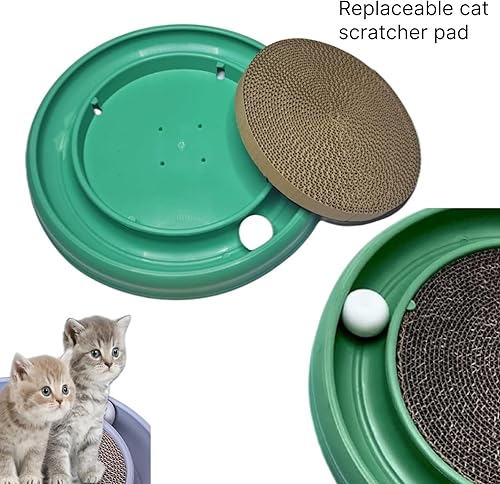 Miniatura 4 de airskyce Juguete rascador para mascotas, juguete de bola rascador de gato, con palo de limpieza de dientes de gato y bola giratoria eractiva para