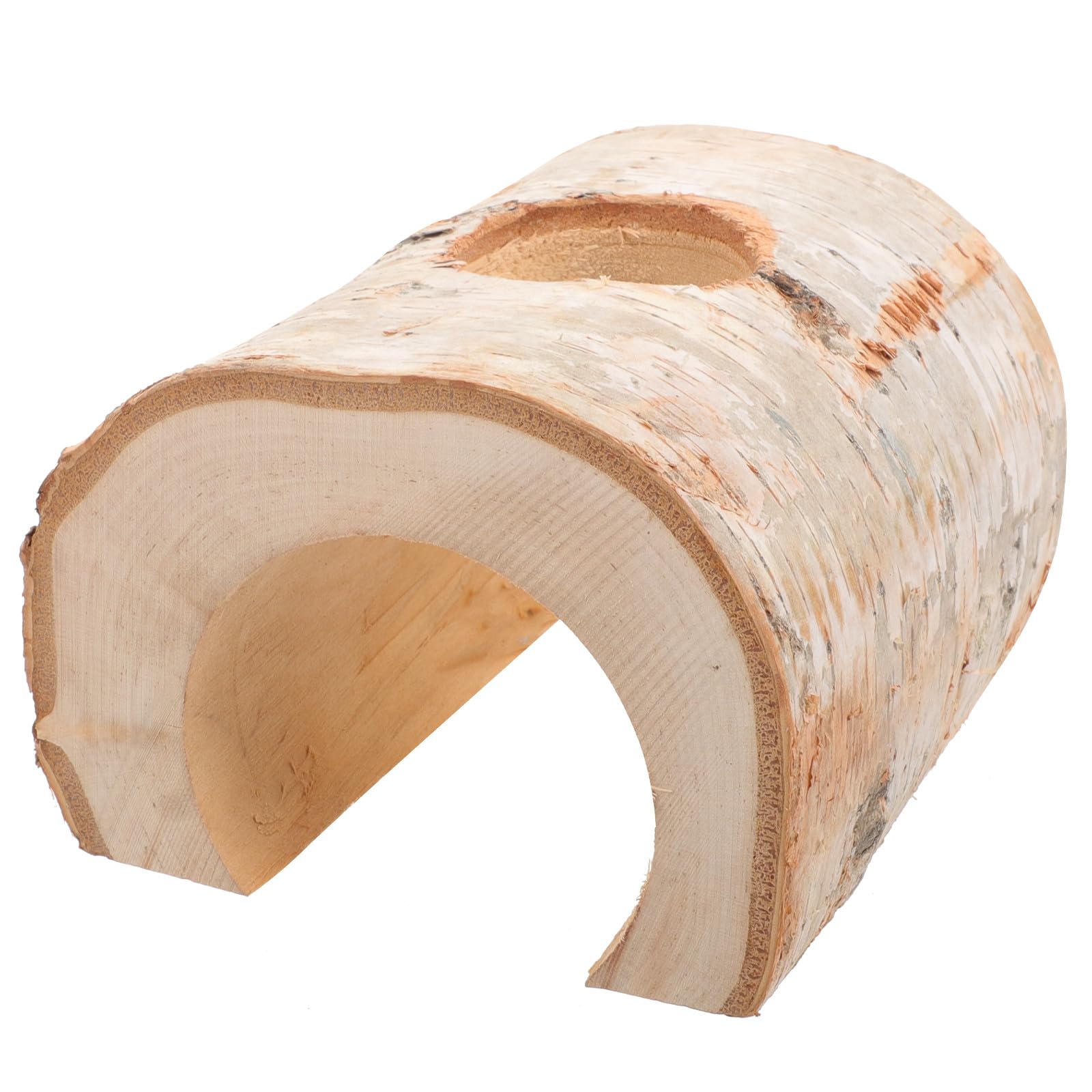 Birkenholz Hamsterversteck Tunnel 15cm Holzspielzeug für Kleintiere Rennmäuse Mäuse Käfigzubehör