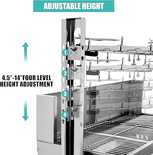Miniatura 6 de ZZZZS Asador de barbacoa, asador de carbón, 132 libras, rodamiento de carbón, asador de cordero asador de cerdo, máquina de asado de cerdo para