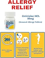 Vista 4 de Rising Pharma - Cetirizine HCL 10 mg - Antihistamine Seasonal Allergy Tablets - 100 tablets