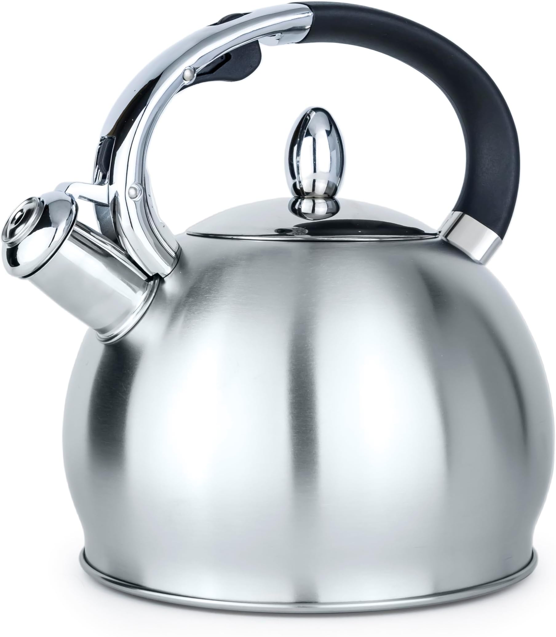MGFR Stainless Steel Capsuled bottom Whistling Tea Kettle - 2.5L Capacity, Stovetop Teapot with Whistle, Ergonomic Handle
