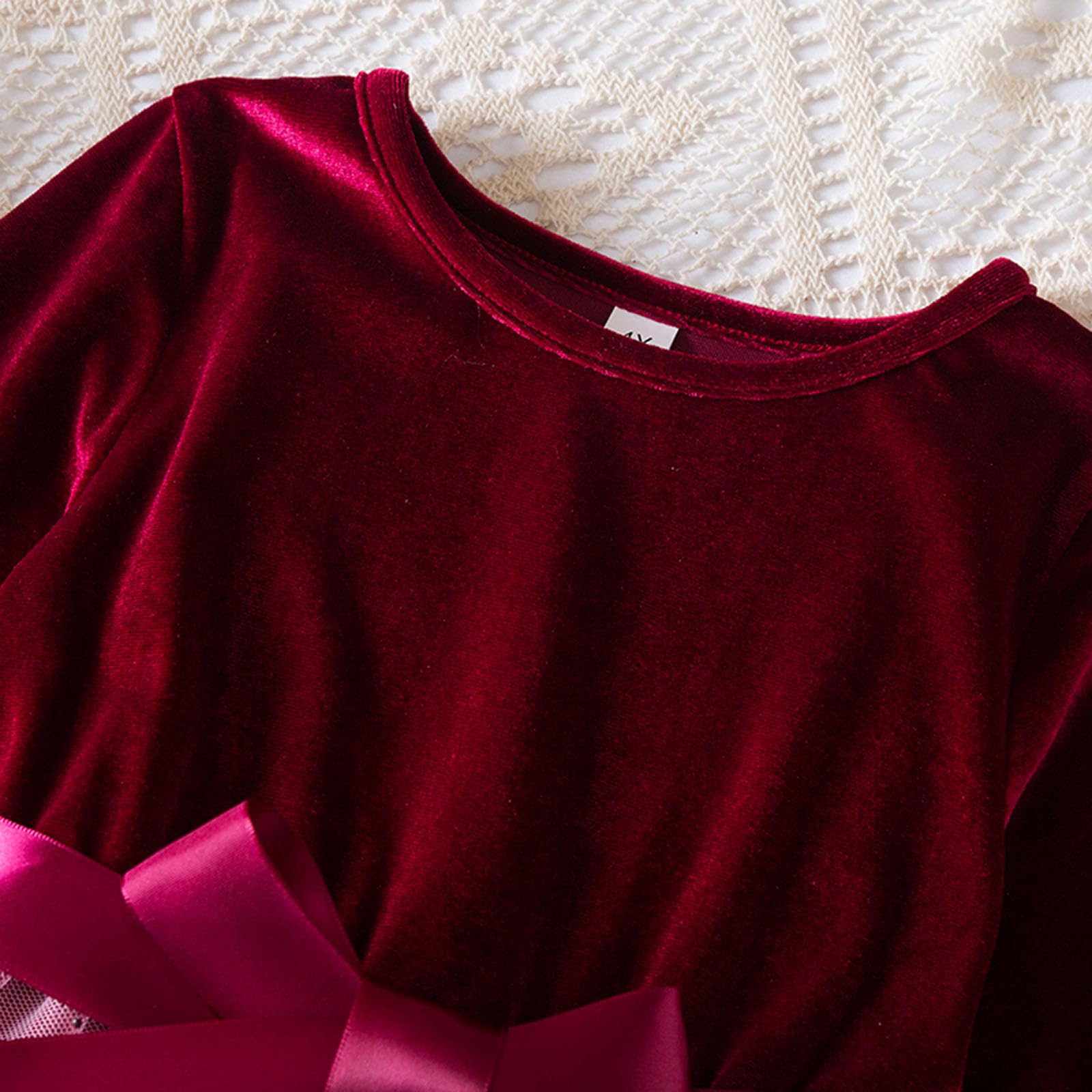 Genérico Vestido de Navidad Manga Larga Estampado Estrellas Nudo, Fiesta de Navidad en la Escuela