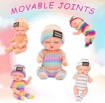 8 Ensembles 4 Poupées bébé mignonnes de pouce avec 4 pcs Sweet Doll Clothes, Belles Poupées Bébé Dormant, Miniature Réaliste Movable Tiny Nouveau-né Poupée bébé pour les enfants, Lavable PVC