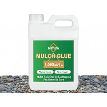 1.05Gal/135oz Mulch Glue for Pea Gravel,Fast-Drying & Non-Toxic Landscape Adhesive,Lockdown Rock Glue for Landscaping,Strong Outdoor Glue for Landscaping Projects