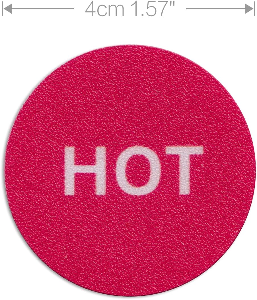 dealzEpic - Hot Cold Indicator Sign Stickers - Self Adhesive Peel and Stick Decal - 4cm in Diameter