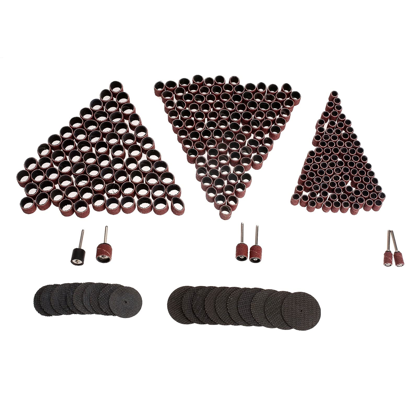 300Pcs 6.35mm 9.5mm 12.5mm Sand Circle Sandpaper Drum Sanding Bands 6Pcs Sanding Drum+20Pcs Resin Grinding Cutting Wheel Discs DUO ER