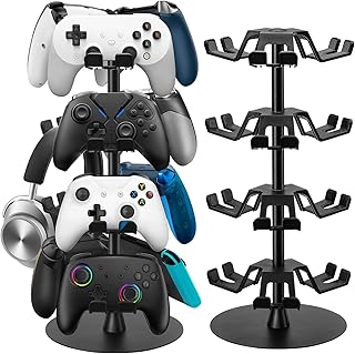 Jcocylse Controller Halter-Ständer Mit Headset Ständer – Gaming Deko Passend für PS5, PS4, Switch Pro– Platzsparendes Gaming Zubehör (4 Etagen)