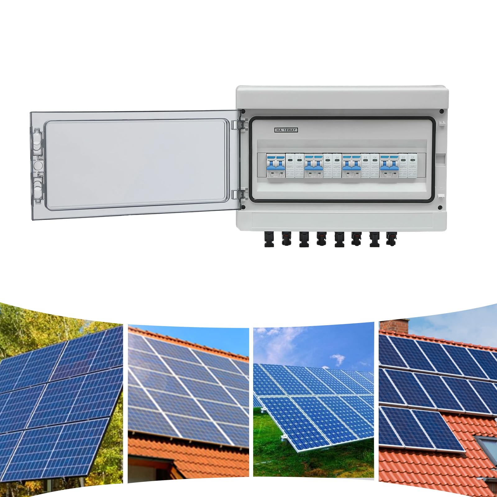 Solar Combiner Box,DC-Solaranschlusskasten,DC überspannungsschutz,Schutzart IP65,Mit Erdungsdraht,Blitzschutzgeräte,4 in 4 Out,DC1000 V -15A