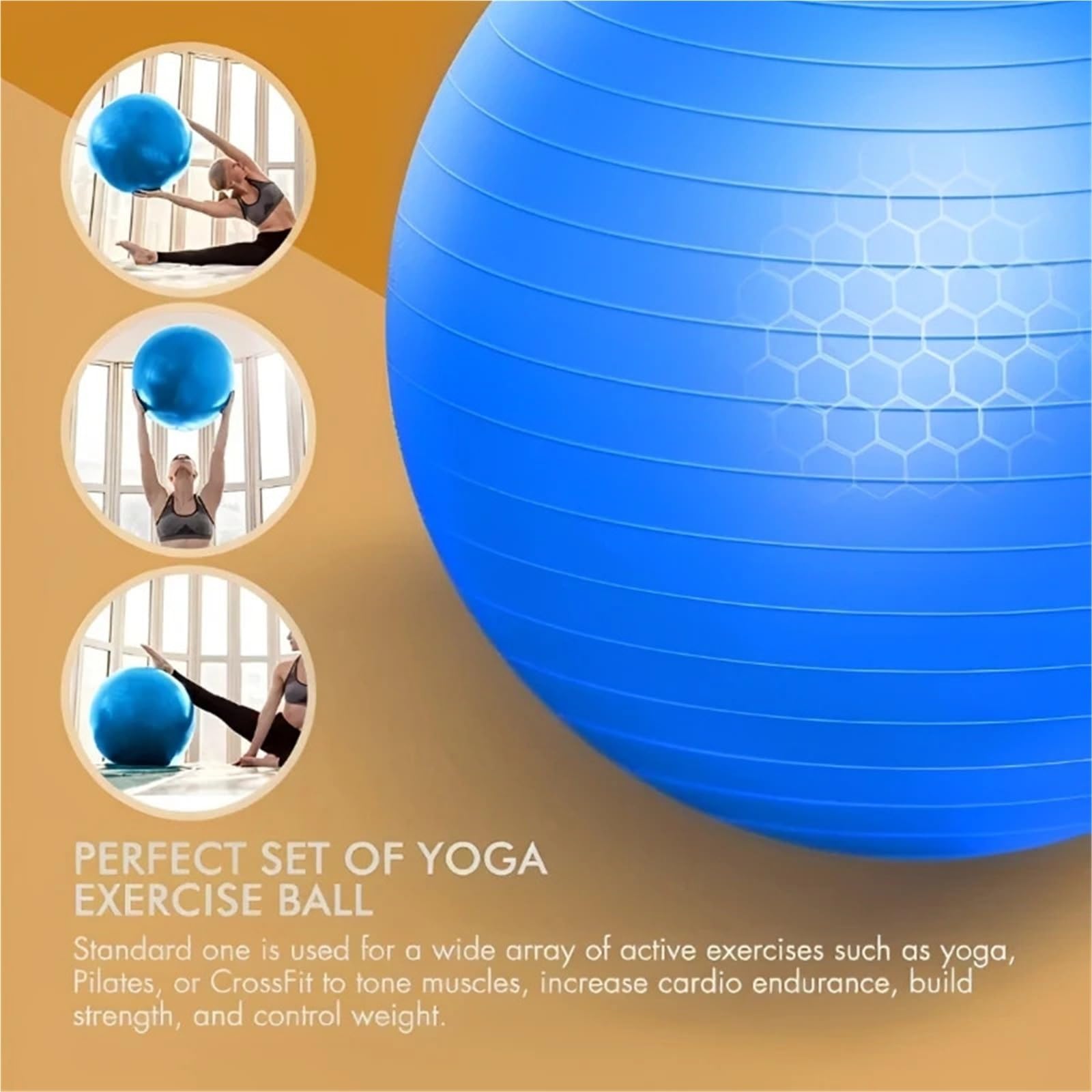 Pelota Ejercicio Pelota Grande Suave for Yoga, Pilates, Gimnasio, Entrenamiento físico, Pelotas de Ejercicio, Equipo PVC for el hogar a Prueba explosiones, 45CM-95CM