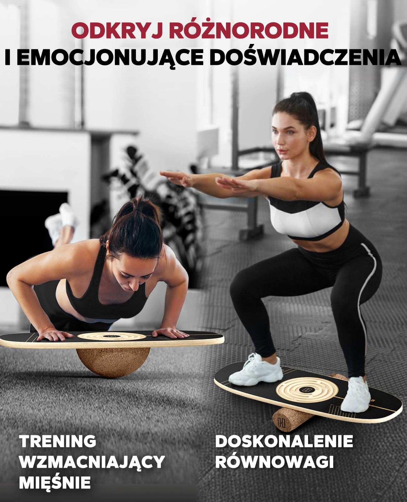 HAPBEAR Regulowana Deska Balansowa z Magnetycznym Labiryntem – 6 Trybów Wobble Board z Rolka Korkową i Półkulą – Trening Surfingu/Skigu, Siły Rdzenia, Rehabilitacja i Skupienie Umysłowe