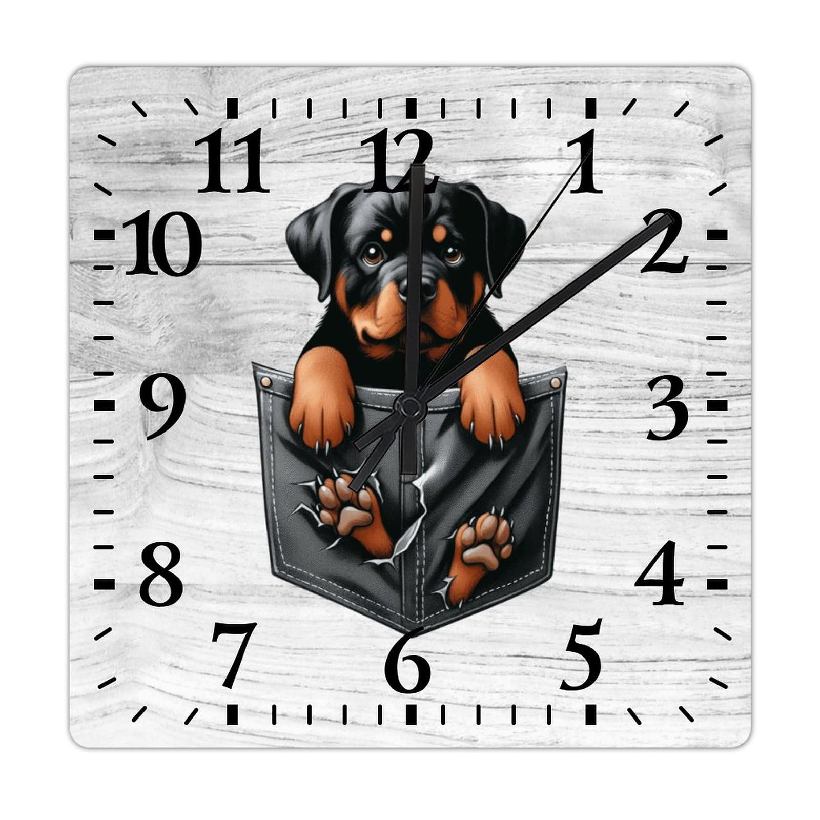Horloge Rottweiler murale pour décoration de cuisine et salon design