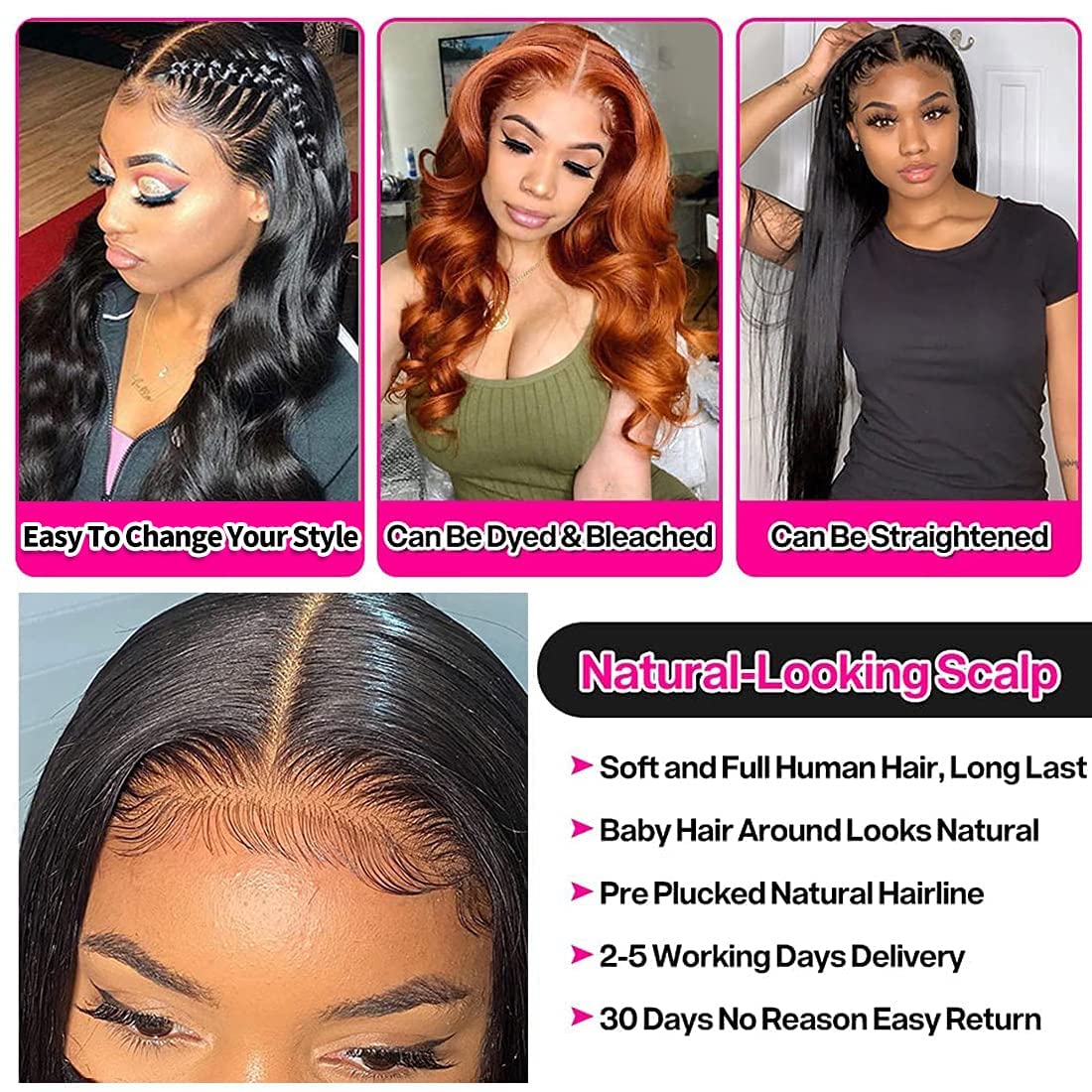 Amazon.com: Lace Front Wigs Human Hair Glueless Wigs for Black Women 4x4  Body Wave Lace Closure Wigs Human Hair Pre Plucked 150% Denisty with Baby  Hair Natural Color Wig (18Inch Body wig) :