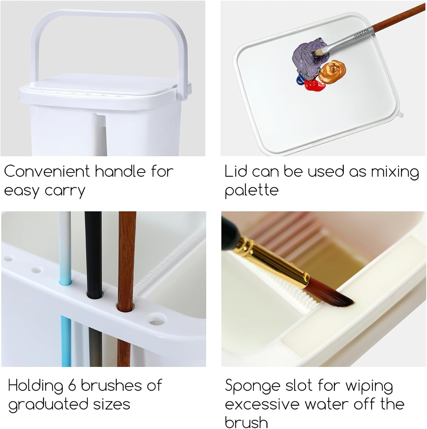 MEEDEN Portable Paint Brush Cleaner: Paint Brush Holder and Organizers