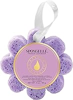 Spongelle French Lavender Infused Body Scrubber Loofah | 14+ Uses Exfoliating Sponge for Women | Spa-Quality Bath Buffer
