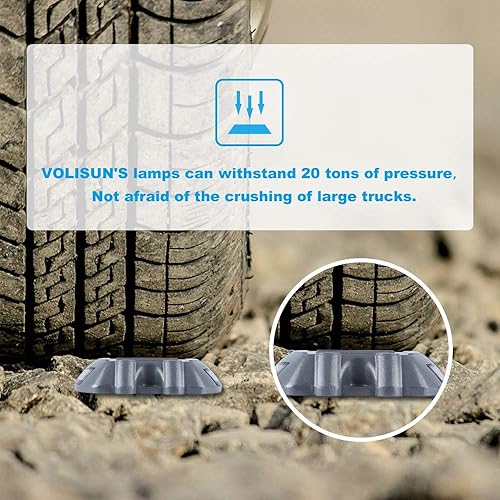 Miniatura 16 de VOLISUN - Luces solares para cubierta, para muelle de entrada, paquete de 16 luces led IP67 impermeables para exteriores, de advertencia para Blanco