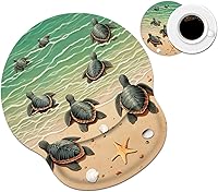 Vista 8 de Alfombrilla ergonómica para mouse con soporte de muñeca y posavasos para café, bonita almohadilla para reposamuñecas con base de poliuretano