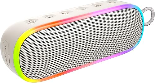 MEGUO Altavoces de ducha, altavoz Bluetooth inalámbrico portátil, controladores de 20 W con graves extrales, altavoz impermeable IPX7 para el hogar,