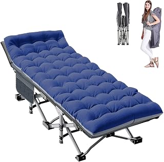 ABORON 28" Extra Wide Heavy-Duty Camping Cot with Detachable Pad & Carry Bag - Portable Folding Camp Bed for Adults