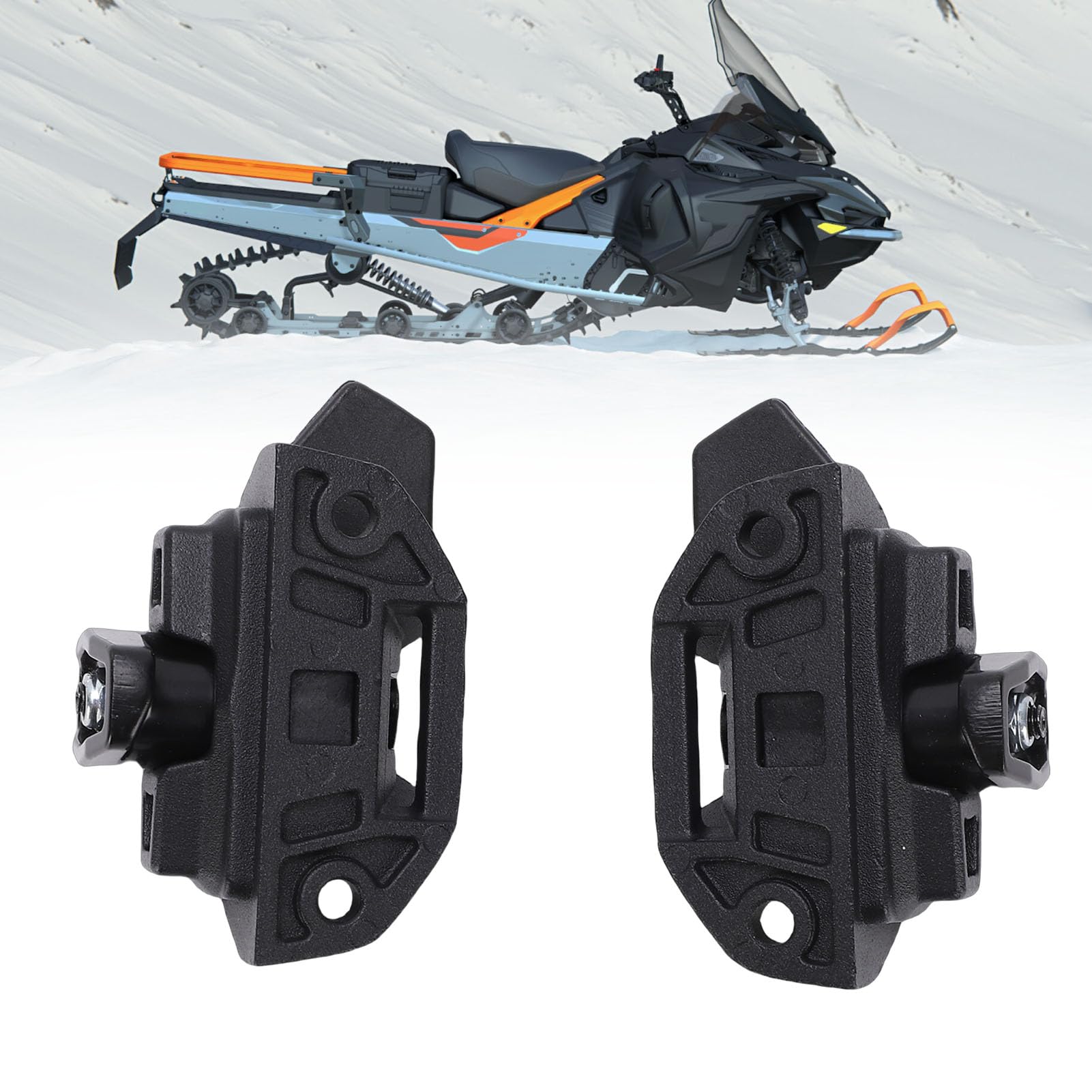 Ski Rack Latch Kit, Replacement for Ski Doo Lynx Vehicles, with Mounting for LinQ System Accessories, Black Metal