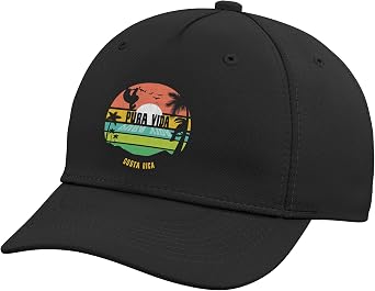 Costa Rica Pura Vida Tropical Sloth & Toucan Sunset Souvenir Adjustable Baseball Hat