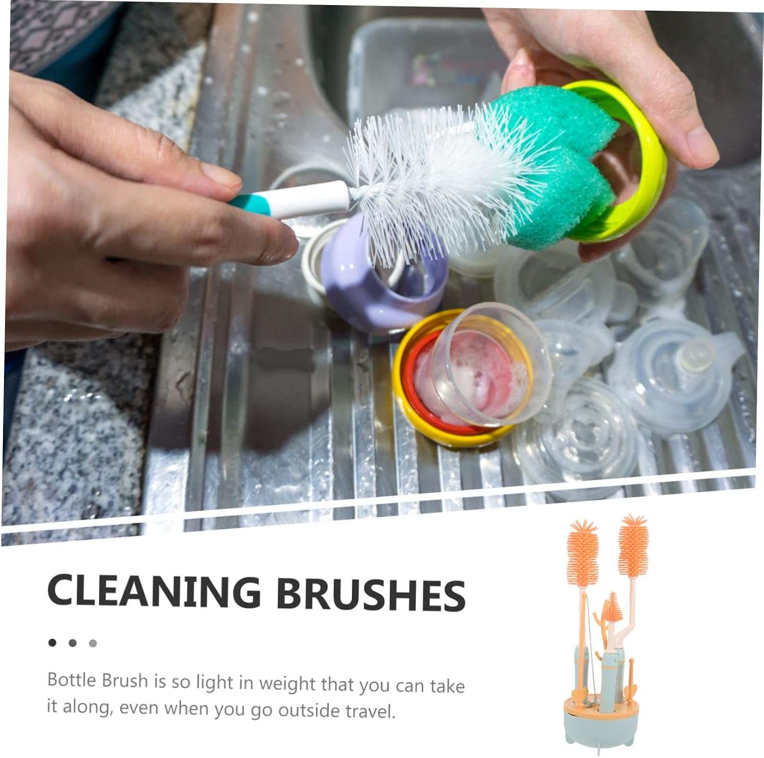 Bottle Brush Milk Bottle Cleaner Long Handle Brush for Cups Multifunctional Household Cleaning Kit