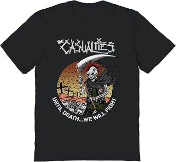 2Bhip The Casualties Until Death We Will Fight T Shirt Black | Officially Licensed The Casualties Merch, 100% Cotton Crewneck, Unisex Men Women, Short Sleeve Graphic Tee, Street Punk